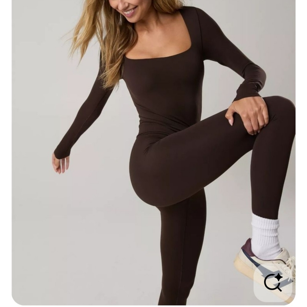 OFFLINE Brown Long Sleeve One Piece Medium American Eagle